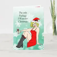 Dear Santa, Flirty Christmas Retro Pinup Gir  Card