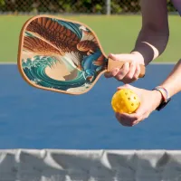 Majestic Eagle Soars Over Fish Pickleball Paddle