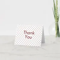 Red on White Polka Dots Thank You Card