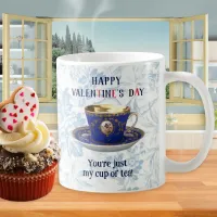 Just My Floral Vintage Teacup Valentine's Day Tea Coffee Mug