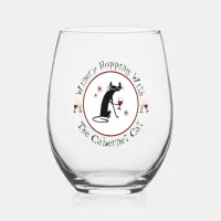 Winery Hopping With The Cabernet Cat Stemless Wine Glass