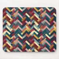 Cozy Autumn Tones Weave Pattern Mouse Pad