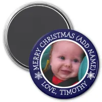 Personalized Photo Christmas Snowflakes Magnet