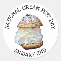 National Cream Puff Day January 2nd Stickers
