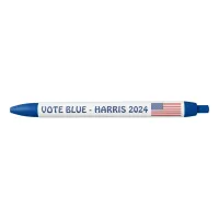 Vote Blue | Kamala Harris 2024 Political Election Black Ink Pen