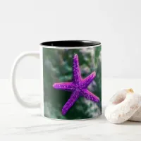 One Purple Starfish Two-Tone Coffee Mug