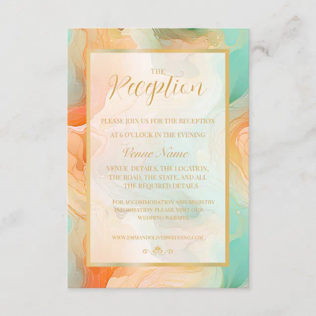 Marble Seamless Wedding Details Card