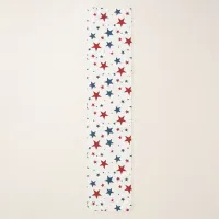 Patriotic Red White Blue Star Pattern Scarf