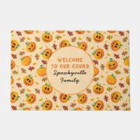 Halloween Pumpkins Welcome To Our Gourd Add Name Doormat