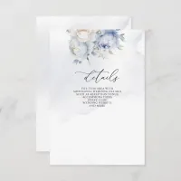 Elegant Modern Botanical Dusty Blue Floral Wedding Enclosure Card