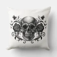 Elegant, Romantic Goth  Throw Pillow