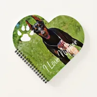 Handwriting overlay Doberman Pinscher Dog photo Notebook