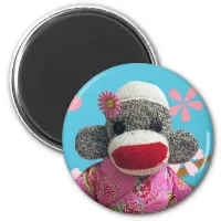 Sakura Sock Monkey Magnet