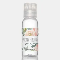 Watercolor Pink Florals Monogram Hand Sanitizer