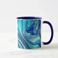 Elegant Aquamarine Paua Rainbow Shell Inspired Mug
