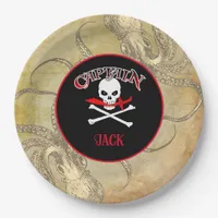 Personalized Pirate Captain  Paper Plates