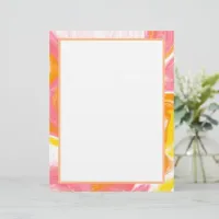 Pink and Orange Fluid Art Letterhead