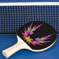  Phoenix - colorful fractal art on black Ping Pong Paddle