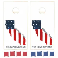 California Proud USA Bold Watercolor American Flag Cornhole Set