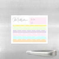 Modern Pastel Colored Calendar Monthly Planner  Magnetic Dry Erase Sheet