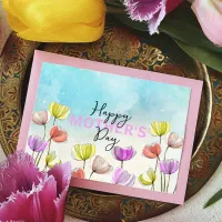Watercolor and Ink Artistic Tulips Mother's Day Postcard