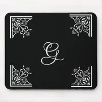 Bold Black and White Vintage Personalized Mouse Pad