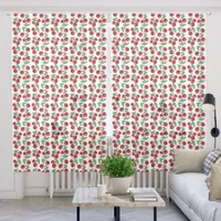 Red Cherries Graphic All Over Pattern 50x84 Inch Sheer Curtains