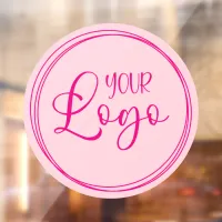 Business Logo Light Pink Circle Window Cling