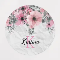 Romantic Elegant Antique Floral Personalized Kids' Labels