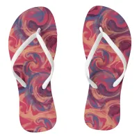 Magenta and Colorful Swirls Flip Flops