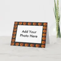 Vintage Jack o' Lantern Frame Pattern Image Card