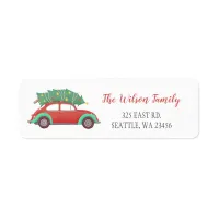 Cute Christmas Tree Car Address Label