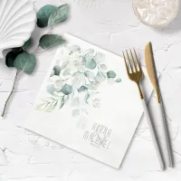 Dreamy Greenery Wedding V1 Green/Blue ID817 Napkins