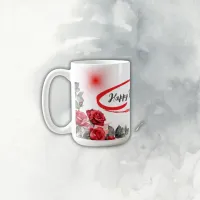 Floral Grey & Red Happy Mother's Day | Coffee Mug
