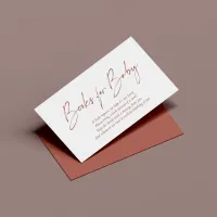 Terracotta Modern Handwritten Books for Baby Enclosure Card