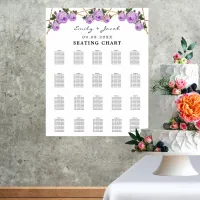 Gold Geometric Purple Floral Wed 200 Seating Chart