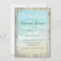 Rustic Beach Wedding Rehearsal Dinner Invitation