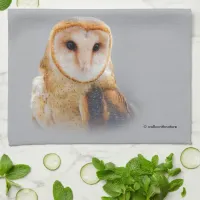 A Serene and Beautiful Barn Owl Towel