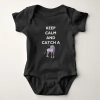 Keep Calm & Purple Unicorn Baby Dark Bodysuit