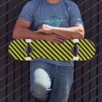 Thin Black and Yellow Diagonal Stripes Skateboard Deck
