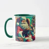 Santa Chocolate Chip Cookies | Vintage Christmas Mug