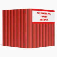 Red Striped Family Recipe Binder