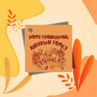 Happy Thanksgiving Monogrammed Name | Favor Tags