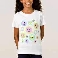 Happy faces in pastel - fun and cute  T-Shirt