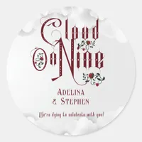 Gothic Roses Cloud Nine Halloween Wedding Classic Round Sticker