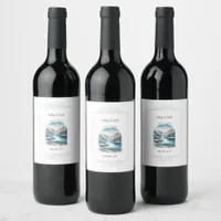 Winter Lake Wedding Wine Label