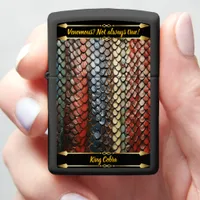 Vibrant snakeskin revealing nature's art zippo lighter