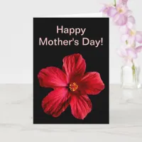 Red Hibiscus Flower Mother's Day, ZSSG Card