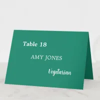 Guest Name Meal Choice Emerald Green Place Card