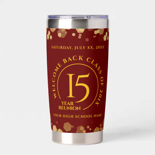 Red & Gold School College Class Reunion Insulated Tumbler